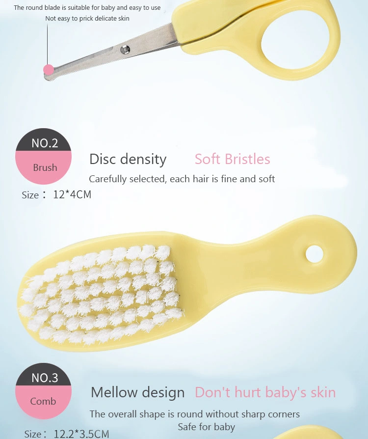 Wholesale Baby Healthcare Kit Newborn Babycare Accessories Baby Nail Scissors Hair Comb Brush